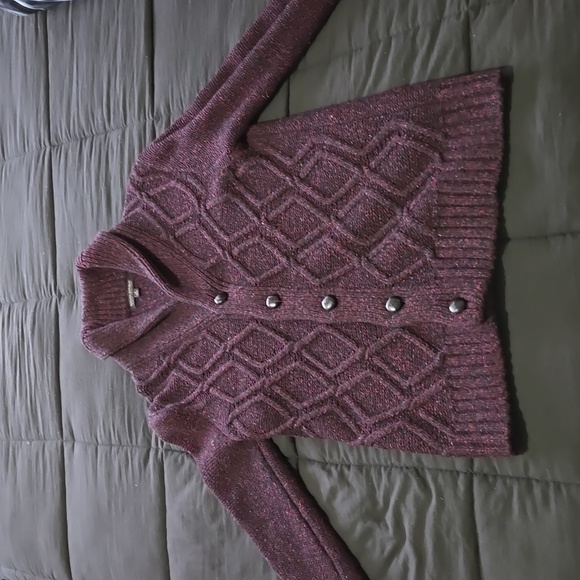 Banana Republic Mens Italian Yarn Cardigan Burgundy - Picture 3 of 3